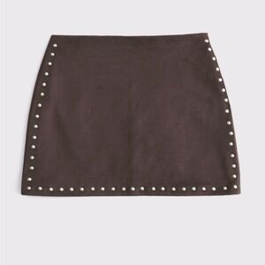 Abercrombie & Fitch Brown Mini Skort with Studs - Scarlett Curve Love Mini Skort